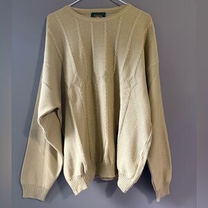 Rob Roy, size Large, mustard knit crew neck pullover fall cozy vintage
